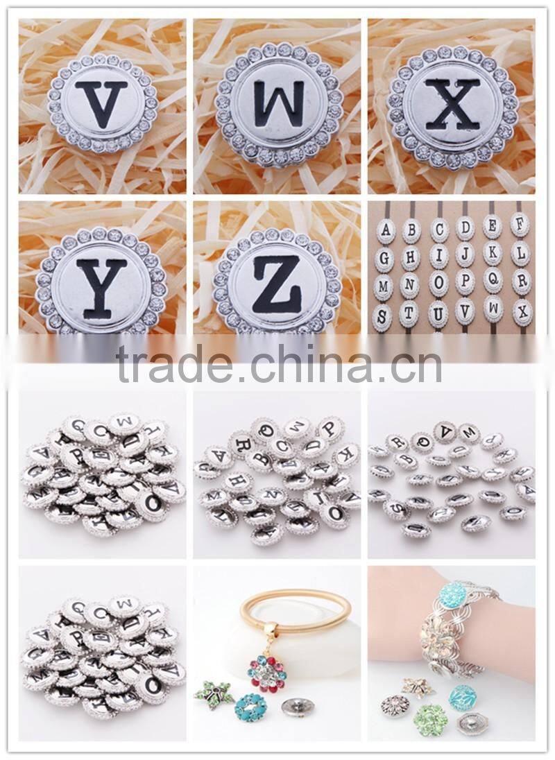 New silver snap button Fashion alphabet bracelet accessories