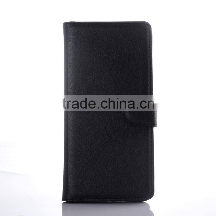 2015 Stylish Stand Wallet Lychee Leather phone cases for wiko highway pure wholesale