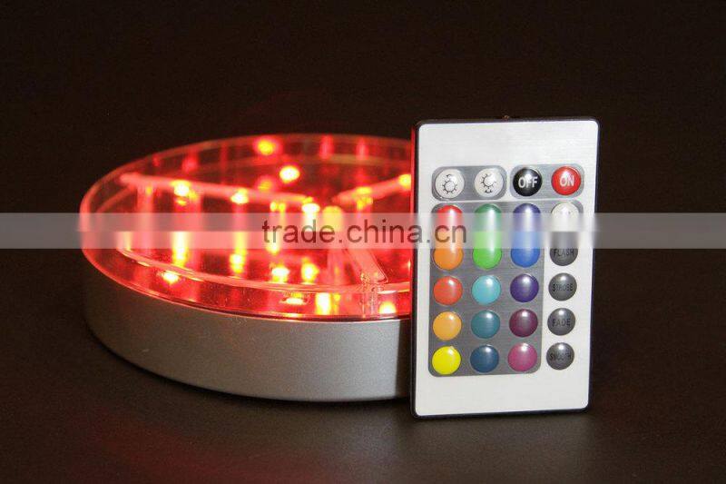 Best price acrylic display 4/6/8 inch rechargeable 16 colors changing LED bottle stand with USB charger