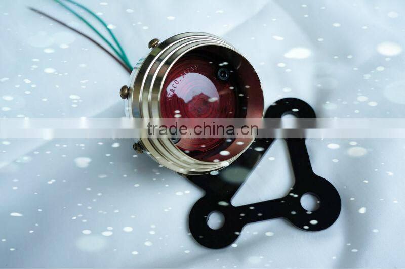 motorcycle Tail light Brass round led taillight wheel model brass tail for harley chopper