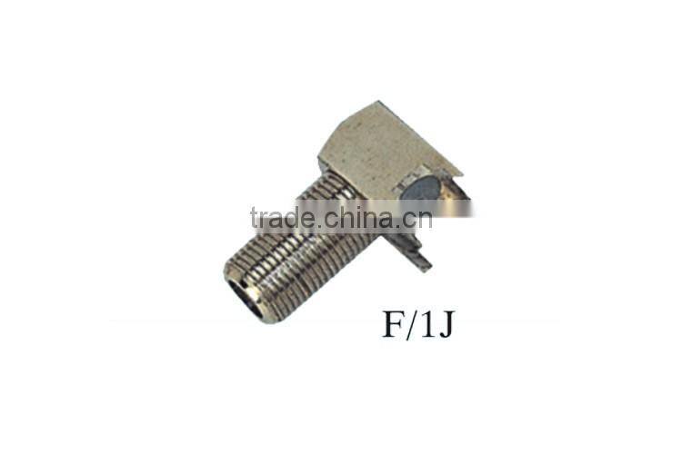 ISO9001 Brass / Alloy Zinc Glod Plating 75 ohm f connector