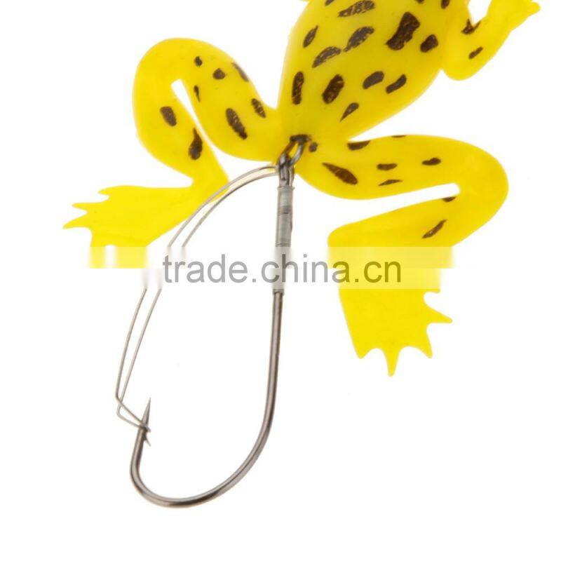 4Pcs 6.5g 11.5cm Frog Shape Soft Fishing Lures Single Fishhook Sequin Baits