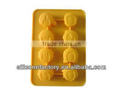 8 hole cute cartoon shaped silicone chocolate molds