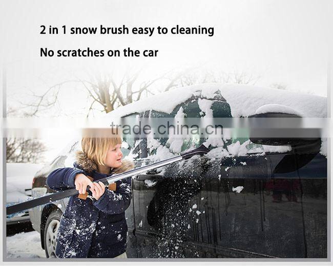 Heavy duty snow brush with foam grip, ice removal cleaning tool, long reach car snow scrapers