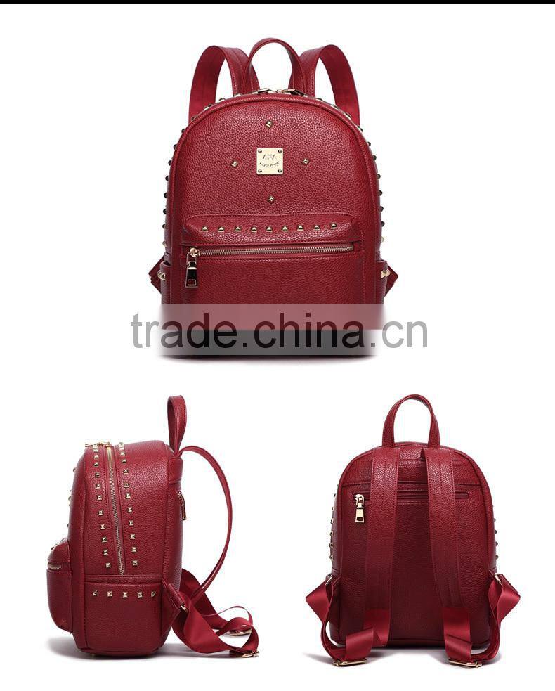 women leather backpack with rivets, backpack leather