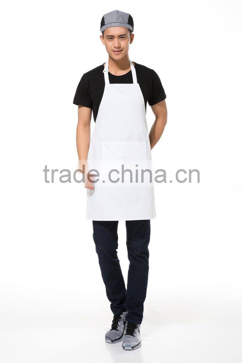 New Design adjustable bib apron with two pockets,custom apron white apron