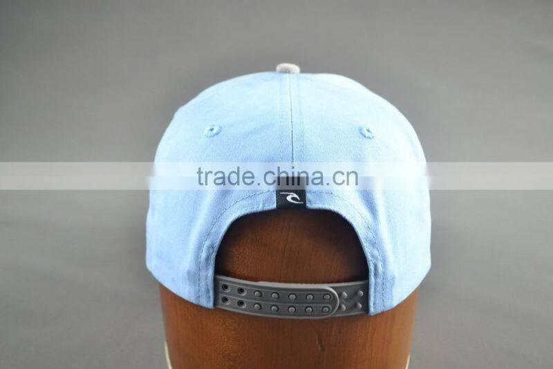 Hi quality custom 100% cotton twill 6-panel snapback cap