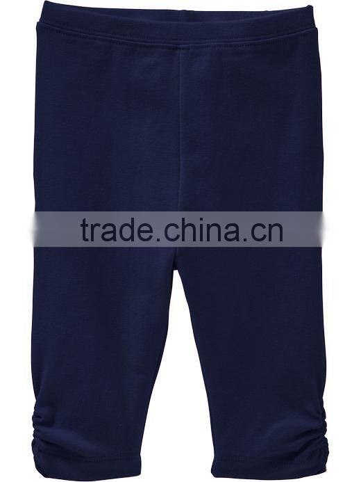 wholesales lowest price cotton ruffle girls half plain legging