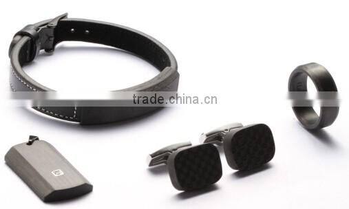 Popular jewellery set carbon fiber stainless steel jewelry for men