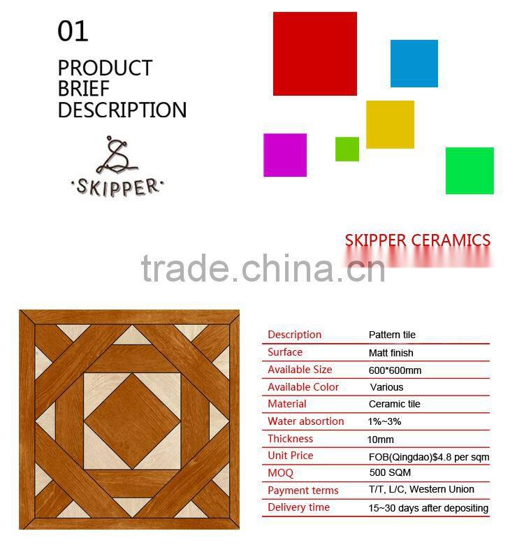 pattern tile, floor tile, pattern floor tile, Zibo tile PM627