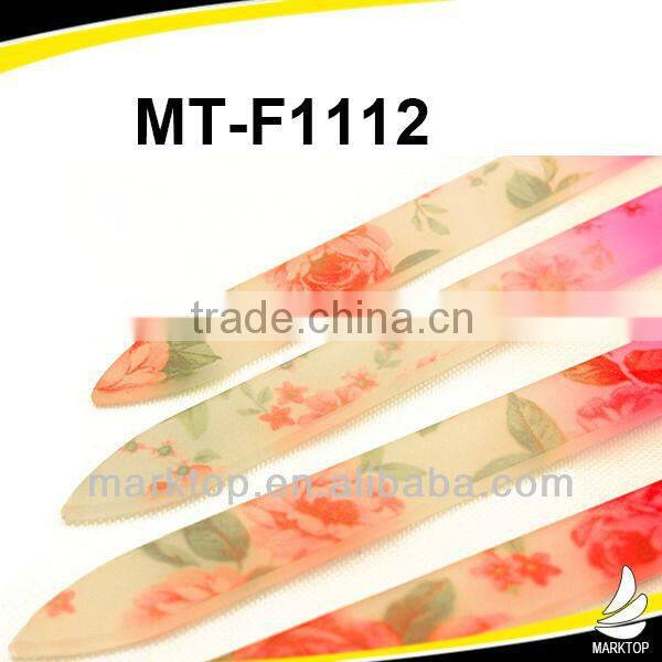 Cute picture print flower patten glass nail file