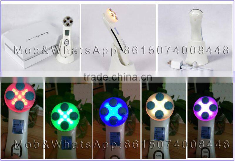 facial RF/EMS and 6 colors LED therapy Skin scrubber face use beauty equipment