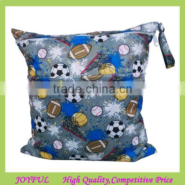 Solid zippered baby wet and dry cloth diaper bag