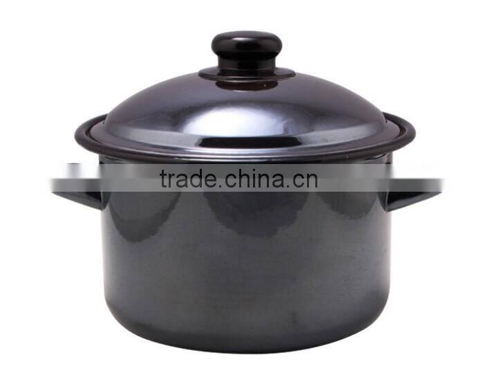 Deep Black Cast Iron Pot Enamel Cookware Sets on promotion