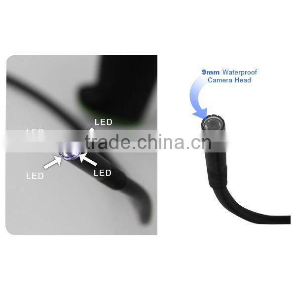 Wireless / Wired 3.5" TFT LCD Video Inspection Snake Scope Borescope Endoscope Camera 2M Cable with 9mm Diameter Slim Camera