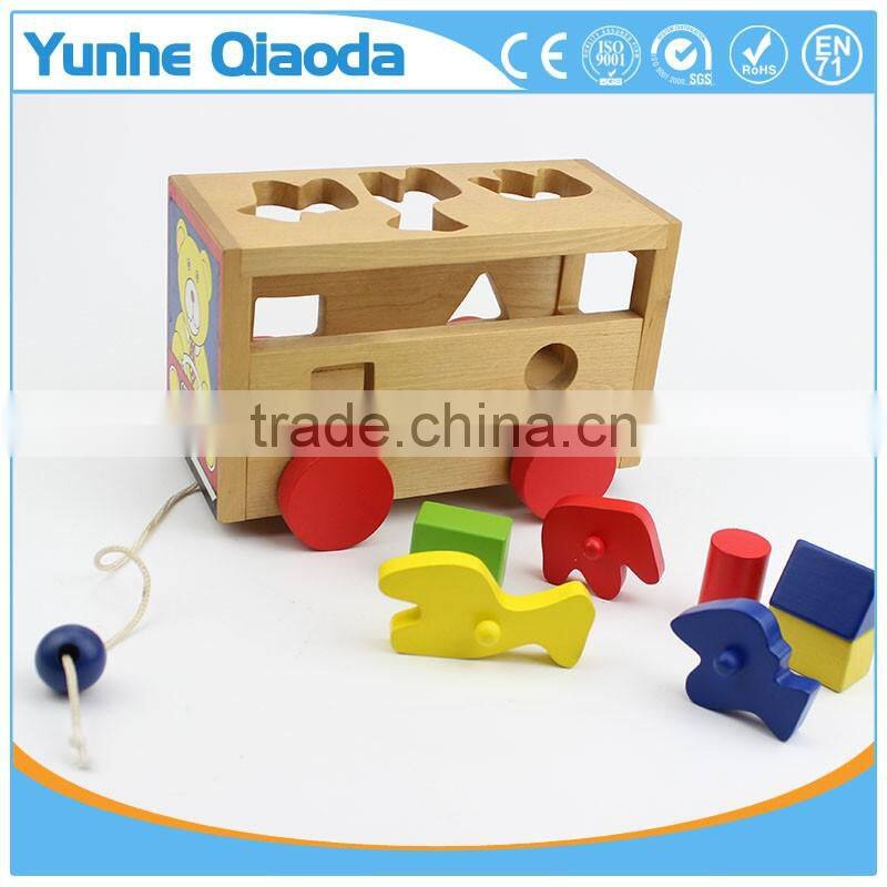 Shape Sorter bus - Pull Along Toy - many Shape Blocks