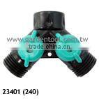 Garden Y Connector With Shut Off Valve