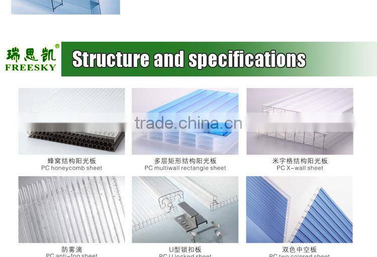 Guangzhou BEGREEN polycarbonate conservatory roof, polycarbonate sheeting for greenhouses, clear plastic sheets