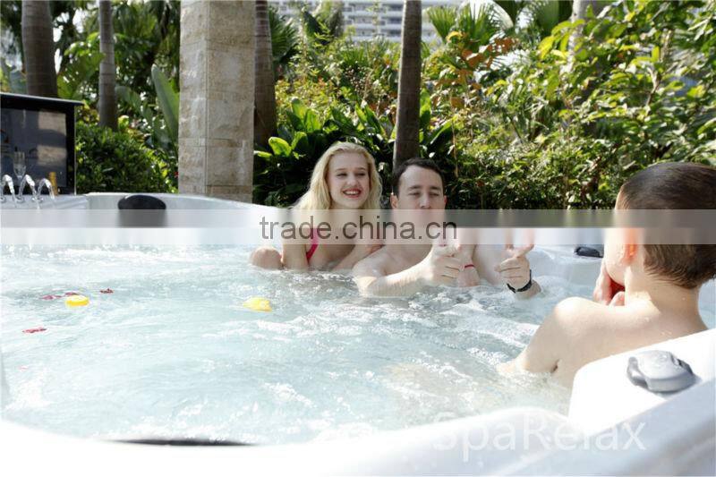 Square whirlpool spa large plastic tubs for adults with surf pool China