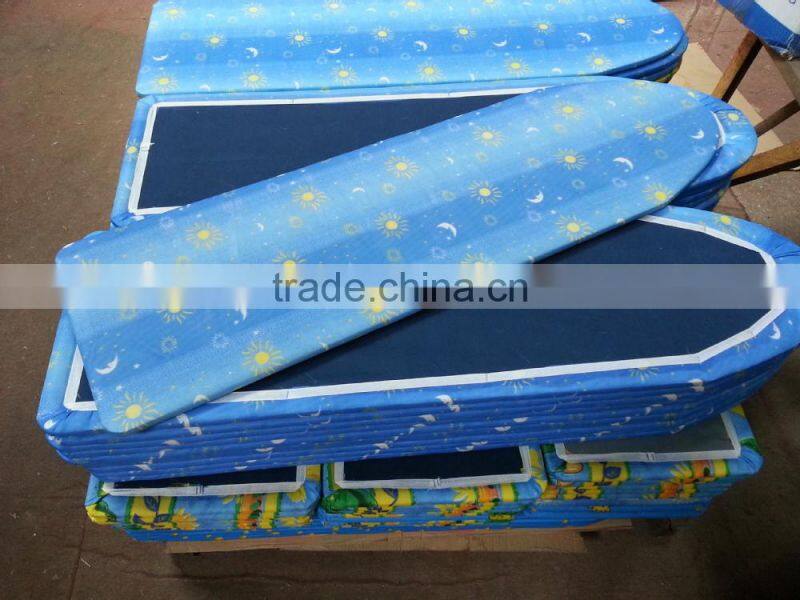 wooden ironing board with color cover