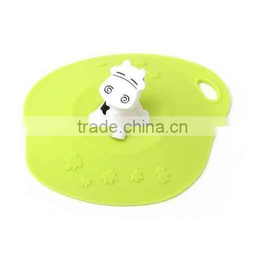Universal Flexible Funny Cow Animal Design Silicone Cup Lid