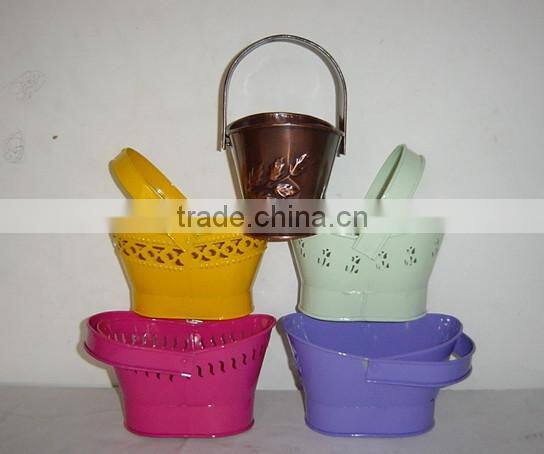 Colorful Garden small Planters with handles