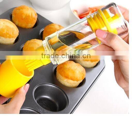 CY129 Olive Oil Vinegar Dispenser Bottle Basting Brush Pour Baste Store Space Saver Salad Dressing Cruet Food Storage Container