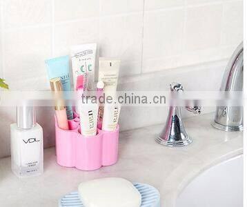 cy269 Plastic Plum Blossom Shaped Dressing Table Cosmetic Storage Box Candy Color Desktop Separating Arrangement Box