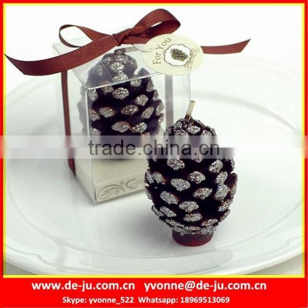 Pine Cone Silver Embellishment Exquisite Carved Candles Price