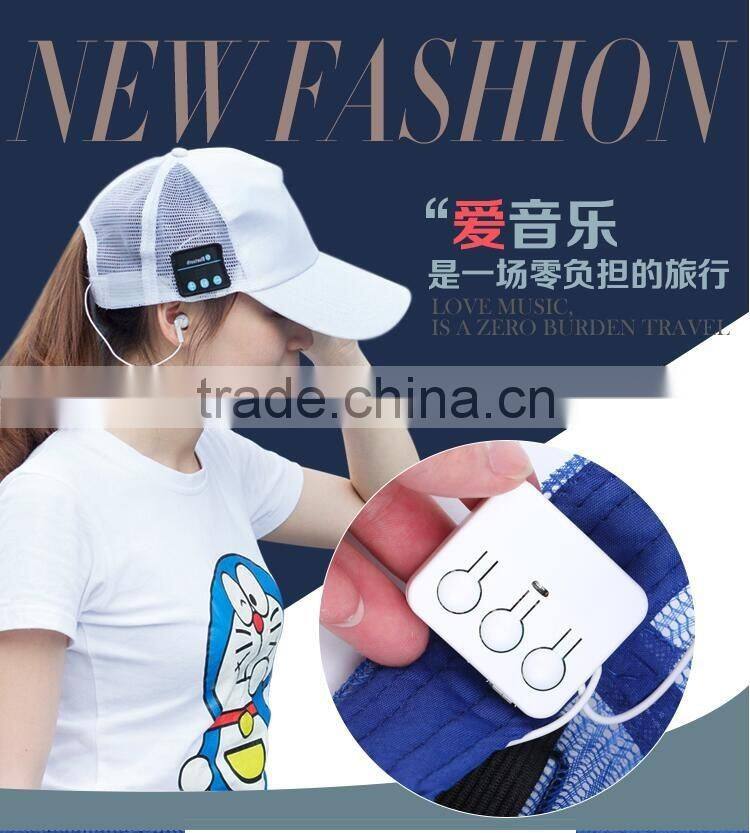 Bluetooth music mesh hat summer sun hat baseball cap with smart Bluetooth headset fashion hats