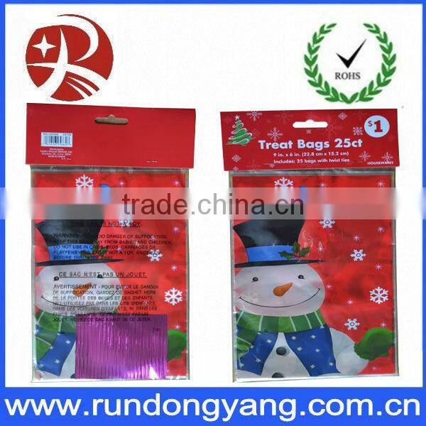 custom promotional mini plastic die cut christmas gift bag