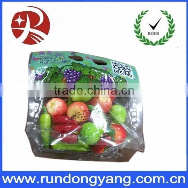 Customized plastic stand up pouch slider zip lock fruit packaging bag