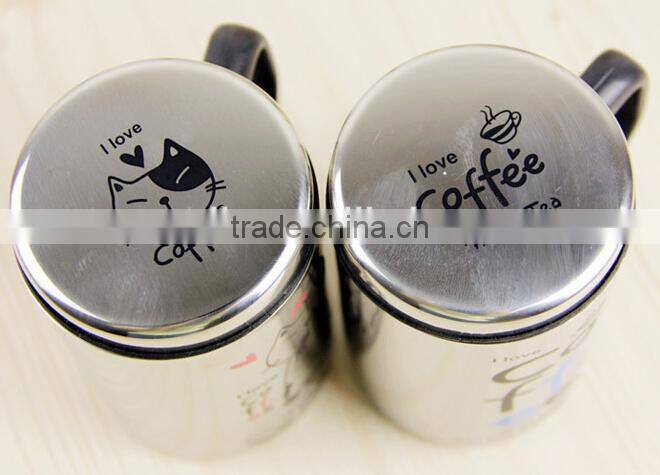 Supply fashion creative Coffee Cat stainless steel office mug / cup