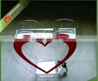 high clear acrylic donation box/ custom design acrylic suggestion box/2015 modern acrylic mial box made in China low price