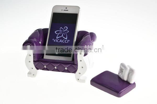 2016 fashionable gold silver ring jewelry box mobile phone holder set cabinet display with brand crystal