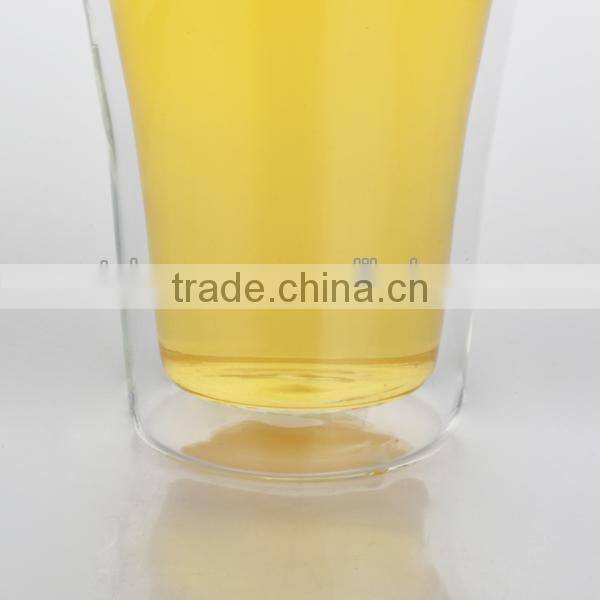 Hand made promotional 562ml double wall clear beer glass