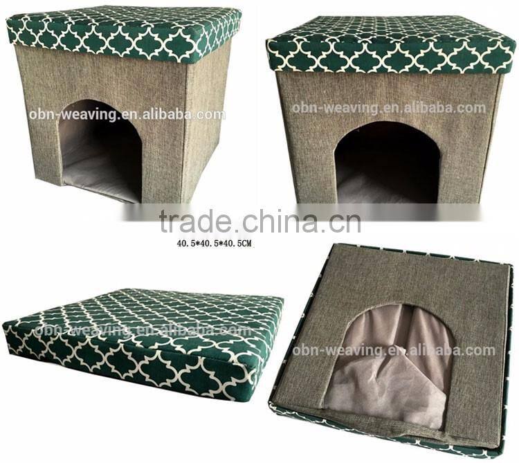 Washable plaid oxford cloth teddy mattress fabric material foldable cheap luxury cat house