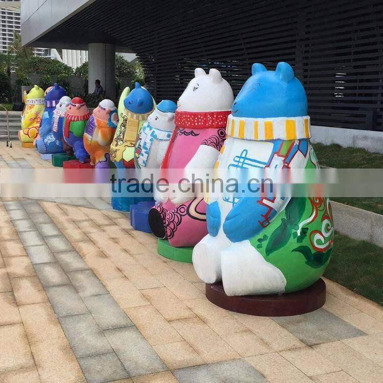 Outdoor fiberglass panda sculpture