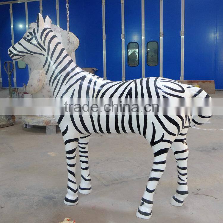 FRP life-size zebra statue sculpture