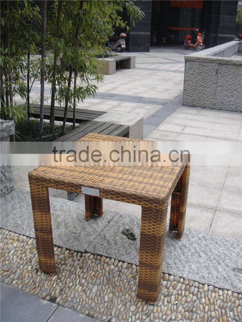 Soho Haiti Aluminum Square Rattan Table With Tempered Glass