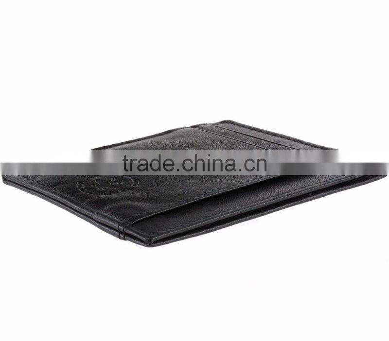 RFID Blocking Minimalist real Leather Slim Front Pocket money clip