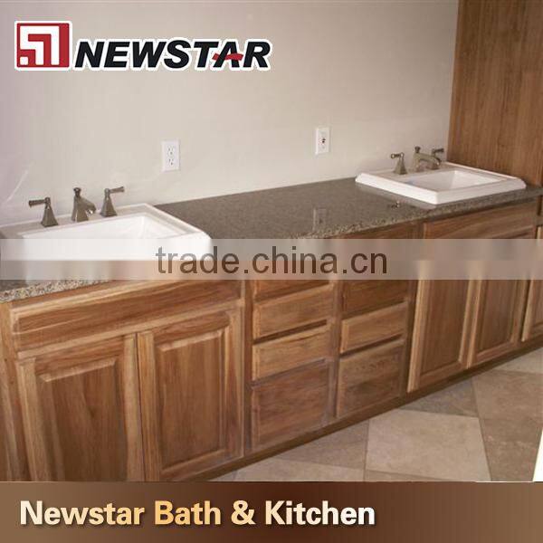 Solid wood bathroom vanity with granite countertops for inn project
