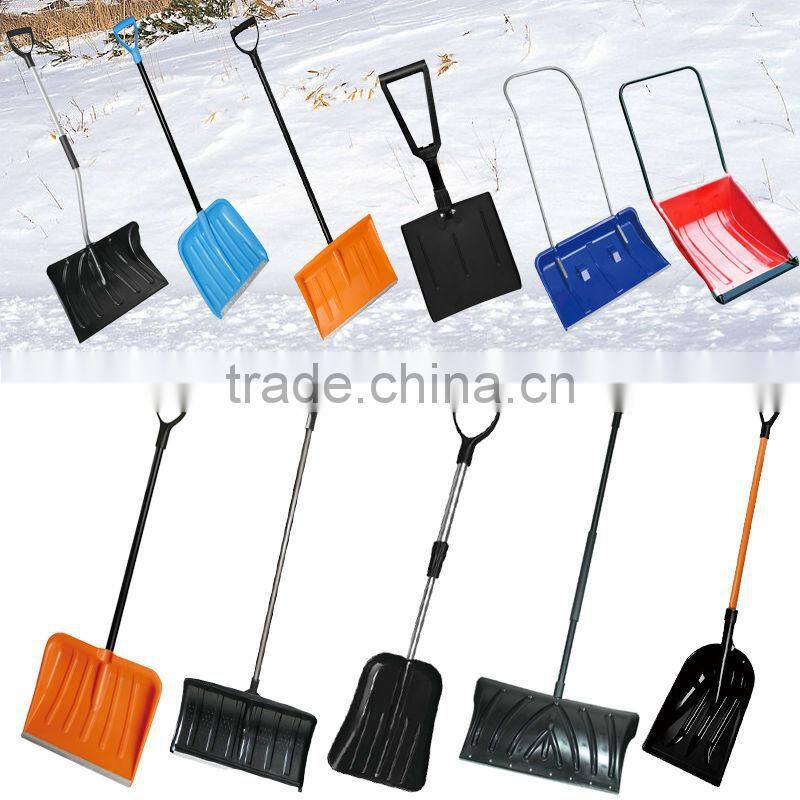 Plastic Snow shovel with D grip,Metal Handle Garden Snow Remover with PP Blade,Garden Snow Pusher