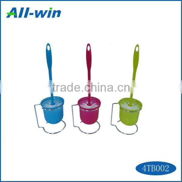 new design plastic toilet brush with metal holder set