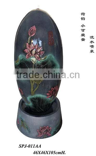 Red glaze ceramic wishful bottles of gold at the end water fountain