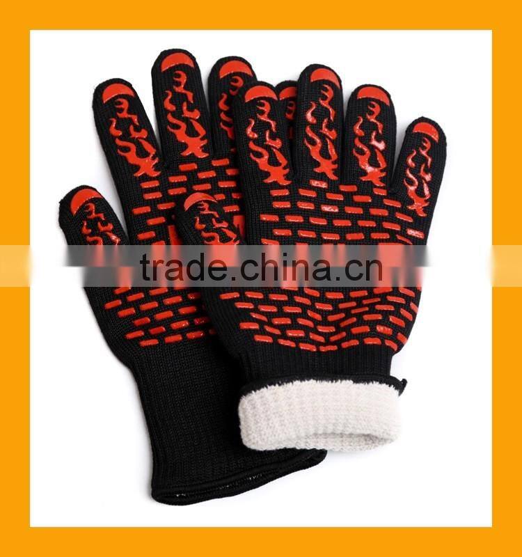2017 ZMSAFETY Flame and Heat Resistant BBQ Grilling Cooking Gloves Non-slip Silicone Grill Gloves