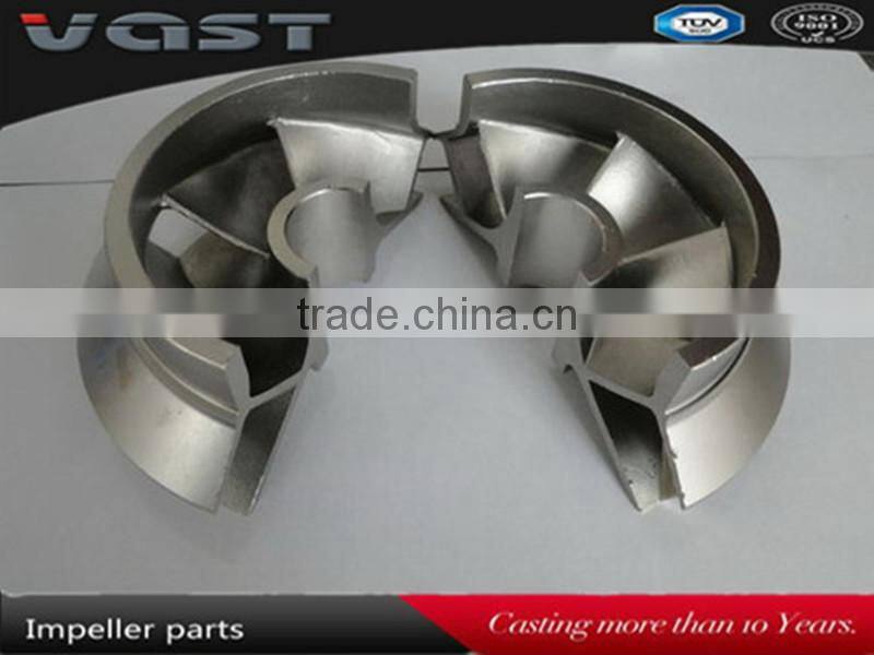 2014 casting hot sale impeller/Mechanical Parts / stainless/ carbon steel precision casting impeller for pump