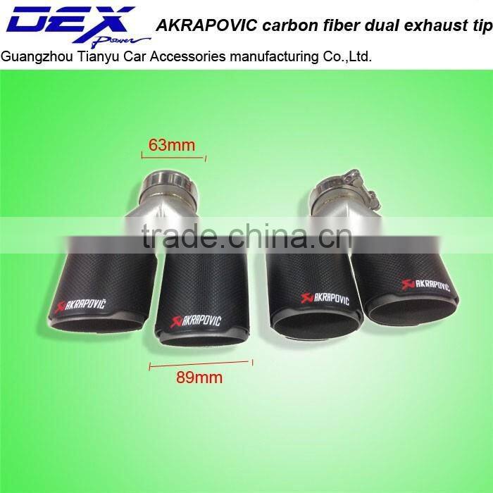 New style Akrapovic Universal double end pipe carbon fiber exhaust tip akrapovic tip