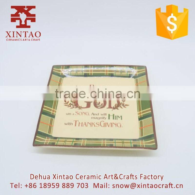 Fine square ceramic candle holder for Thanks Giving Day