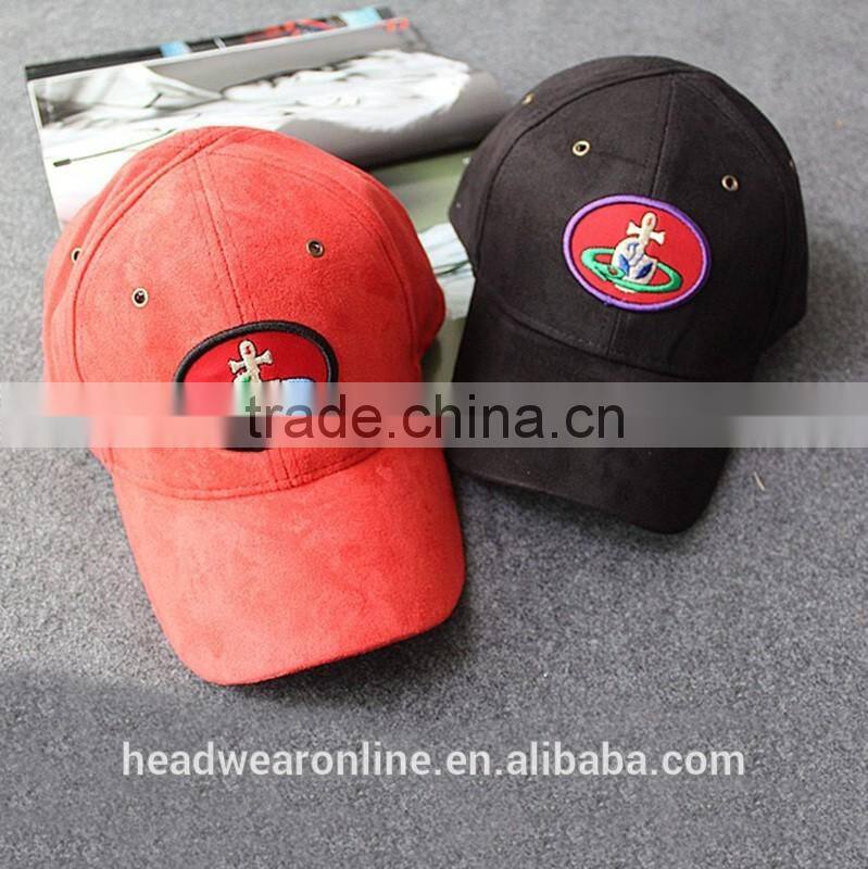 Custom Suede Fabric Embroidery Patch Baseball Cap Without Button